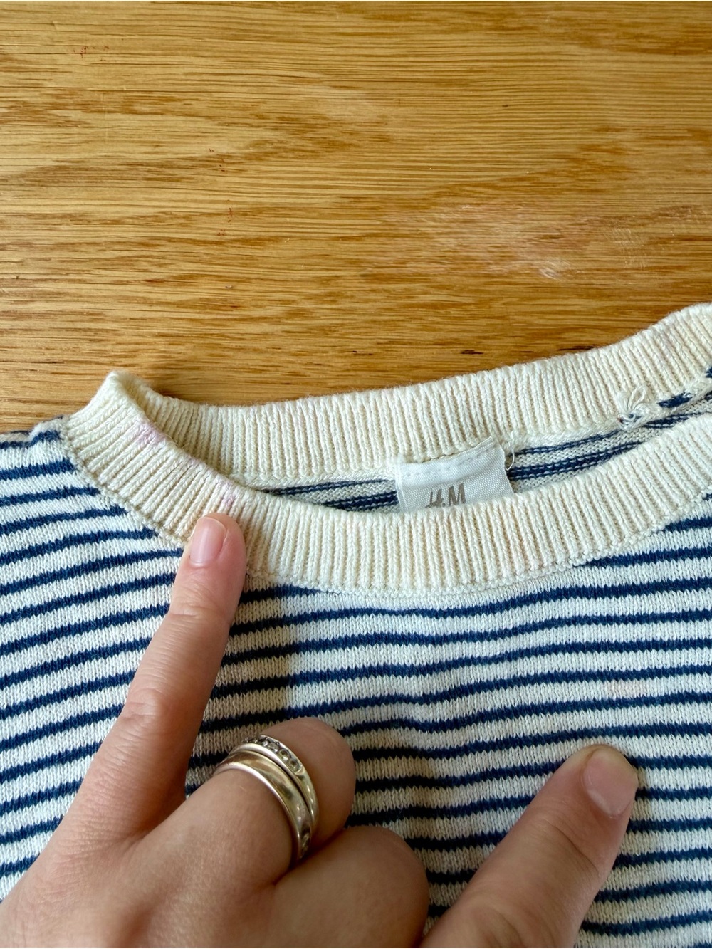 H&M Four Piece Cotton Knit Striped CordinatinSweaters Matching Set Navy & brown - Picture 8 of 8